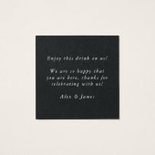 Black Bar Drink Ticket Hochzeitsgetränk (Rückseite)