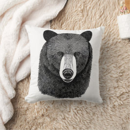 Black Bar Face Original Tierkunst zeichnend Kissen