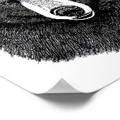 Black Bar Face Original Tierkunst zeichnend Poster (Ecke)