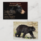 Black Bar Head Study Wildlife Business Cards Visitenkarte (Vorne/Hinten)