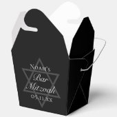 Black Bar Mitzvah Star of David Custom Fortune Geschenkschachtel (Offen)