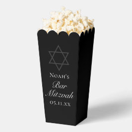 Black Bar Mitzvah Star of David Custom Popcorn Geschenkschachtel