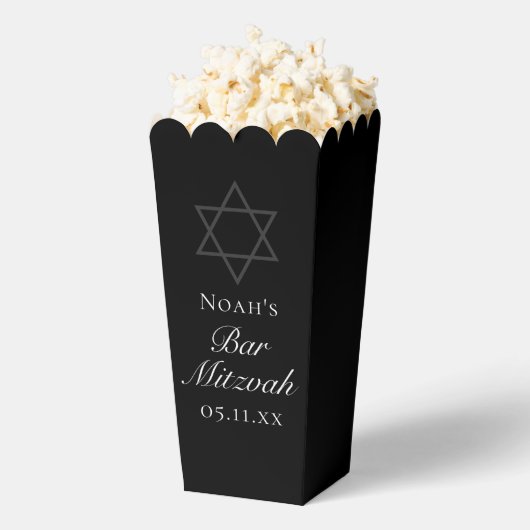 Black Bar Mitzvah Star of David Custom Popcorn Geschenkschachtel (Geplatzt)
