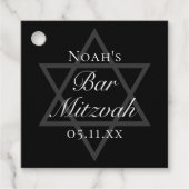 Black Bar Mitzvah Star von David Custom Party Geschenkanhänger (Vorderseite)