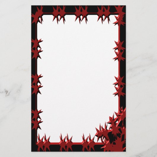 Black Barbed Wire Gothic Stationery Briefpapier (Vorderseite)