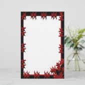 Black Barbed Wire Gothic Stationery Briefpapier (Stehend Vorderseite)