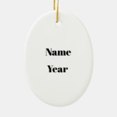 Black Barber Weihnachtsschmuck mit Namen (Hinten)