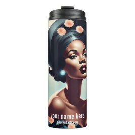 BLACK BARBI DOLL VINTAG ART 1940ER BLUME THERMOSBECHER