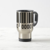 Black Barcode Aluminium Travel Mug Reisebecher (VorderseiteRechts)
