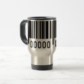 Black Barcode Aluminium Travel Mug Reisebecher (Vorderseite Links)