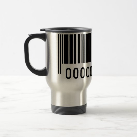 Black Barcode Aluminium Travel Mug Reisebecher (Links)