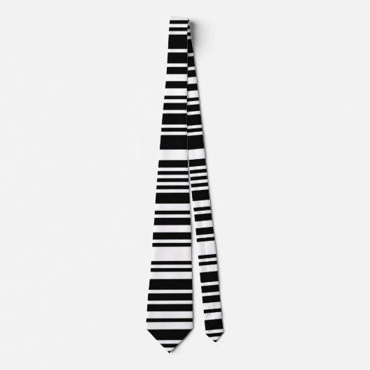 Black Barcode Necktie Krawatte (Vorderseite)