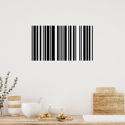 Black Barcode Poster (Küche)