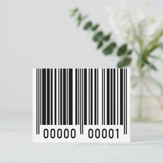 Black Barcode Postkarte (Stehend Vorderseite)
