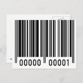 Black Barcode Postkarte (Vorne/Hinten)