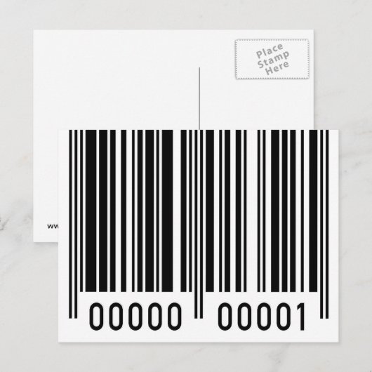 Black Barcode Postkarte (Vorne/Hinten)