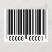 Black Barcode Postkarte (Vorderseite)