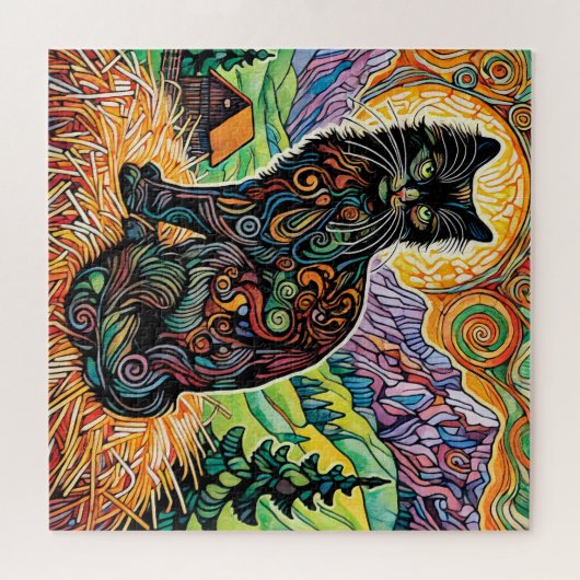 Black Barn Cat 600 Piece Puzzle (Horizontal)