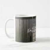 Black Barn Door Patchwork Pferde NAME Text rustika Kaffeetasse (Links)