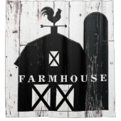 Black Barn White Wood Rustic Country Farmhouse Duschvorhang (Vorderseite)