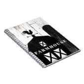 Black Barn White Wood Rustic Country Farmhouse Notizblock (Rechte Seite)