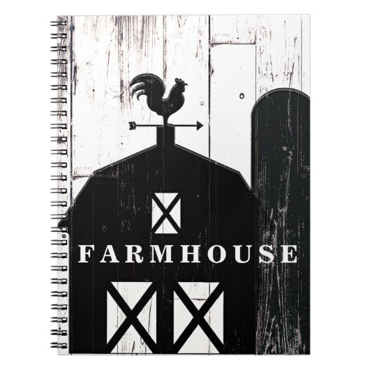 Black Barn White Wood Rustic Country Farmhouse Notizblock (Vorderseite)