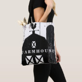 Black Barn White Wood Rustic Country Farmhouse Tasche (Von Nahem)