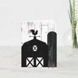 Black Barn White Wood Rustic Farmhouse Vielen Dank Dankeskarte