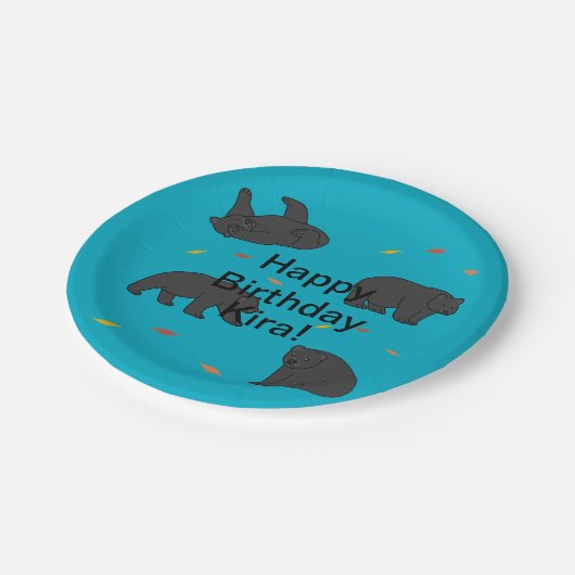 Black Bars Birthday Pappteller (Schrägansicht)