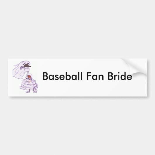 Black Baseball Cap Bride Autoaufkleber (Vorne)