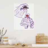 Black Baseball Cap Bride Poster (Küche)