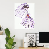 Black Baseball Cap Bride Poster (Heimbüro)
