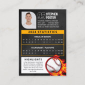 Black Baseball Trading Card mit Foto und Staaten Telefonnummerkarte (Rückseite)