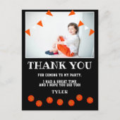 Black Basketball Birthday Foto Vielen Dank Postkarte (Vorderseite)