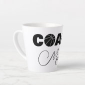 Black Basketball Coach Latte Tasse (Linke Ecke)