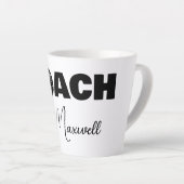 Black Basketball Coach Latte Tasse (Rechte Ecke)