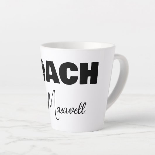 Black Basketball Coach Latte Tasse (Rechte Ecke)