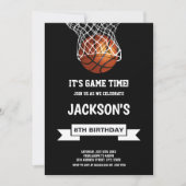 Black Basketball Einladung zum Geburtstag (Vorderseite)