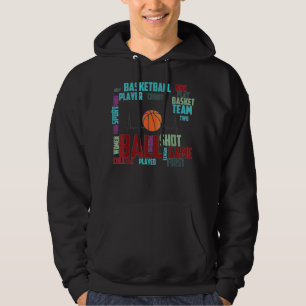 Black Basketball Stuff Coach Team Red Heart Hoodie