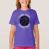 Black Basketball Team, Spielername und Jersey-Numm T-Shirt (Vorderseite)