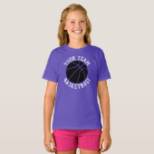 Black Basketball Team, Spielername und Jersey-Numm T-Shirt (Vorne ganz)