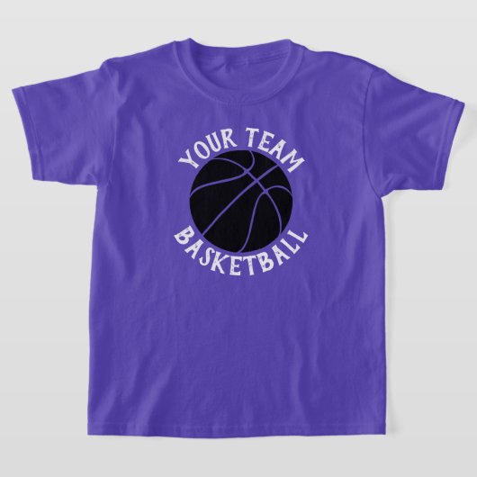 Black Basketball Team, Spielername und Jersey-Numm T-Shirt (Ablage )