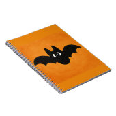 Black Bat auf Orange Background Foto Notebook Notizblock (Rechte Seite)