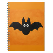 Black Bat auf Orange Background Foto Notebook Notizblock (Vorderseite)