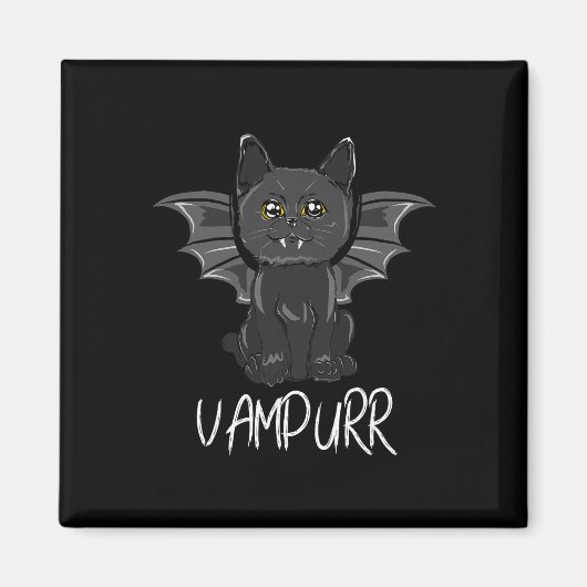 Black Bat Cat Halloween Vampire Vampurkostüm Magnet (Vorne)