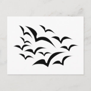 Black Bat Cloud Postcard Postkarte