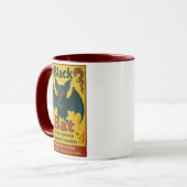 Black Bat Firecracker Vintage Mug Tasse (Vorderseite Links)
