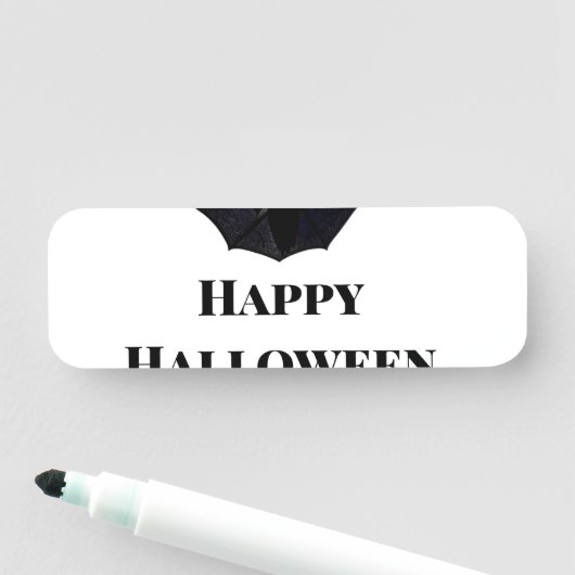 Black bat glückliches Halloween hinzufügen Namen T Namensschild (Beispiel)