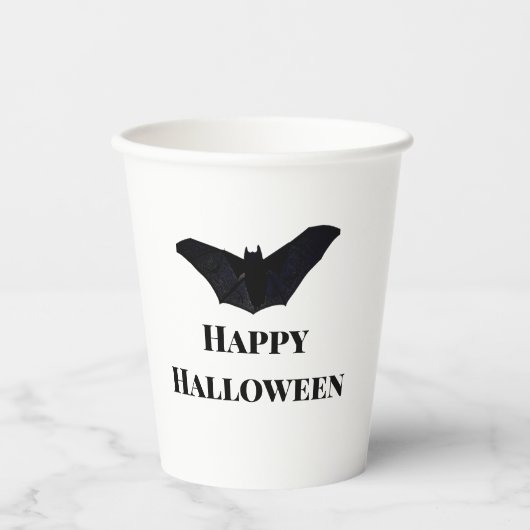 Black bat glückliches Halloween hinzufügen Namen T Pappbecher (Vorderseite)