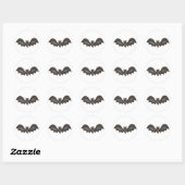 Black Bat Happy Halloween Trick-oder Leckerei Spoo Runder Aufkleber (Blatt)